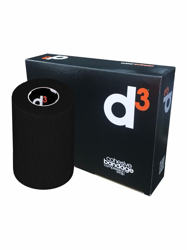 Bendaggio coesivo a compressione 10 cm x 5 mt Nero | D3