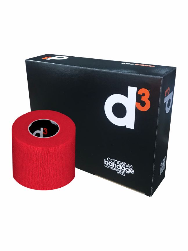 Bendaggio coesivo a compressione 5cm x 5mt Rosso| D3