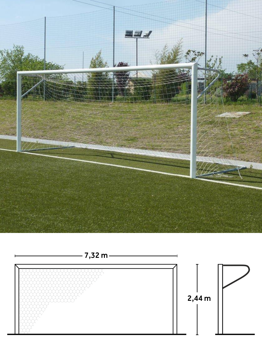 coppia porte fisse regolamentari in alluminio reggirete a gomito