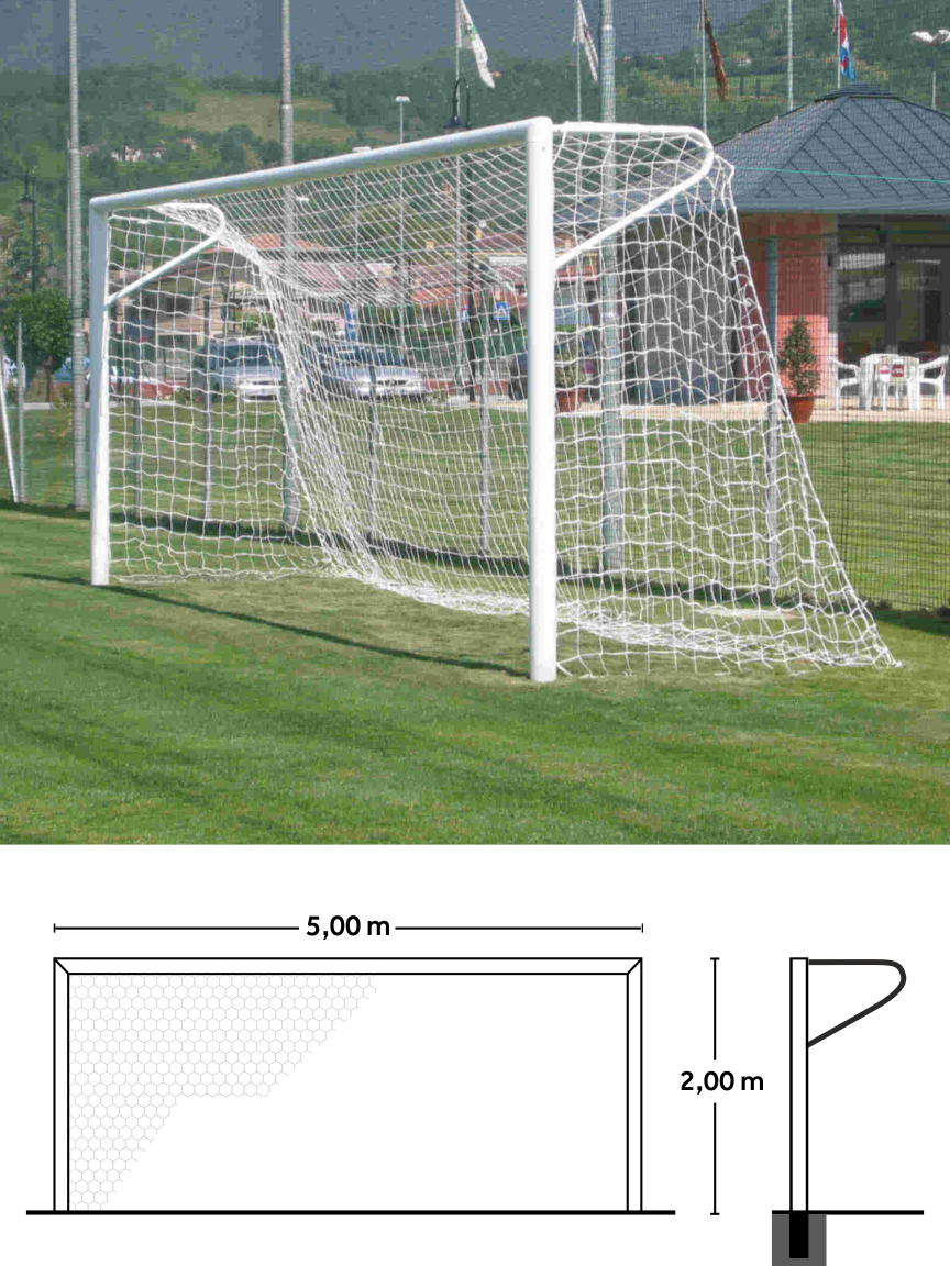 coppia porte calcio ridotte fisse 5x2-alluminio