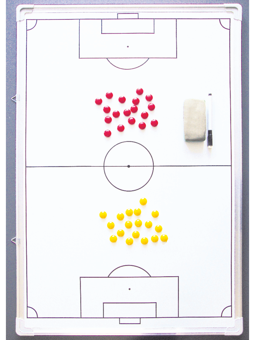 lavagna tattica da parete magnetica e riscrivibile dacalcio 60x90 cm