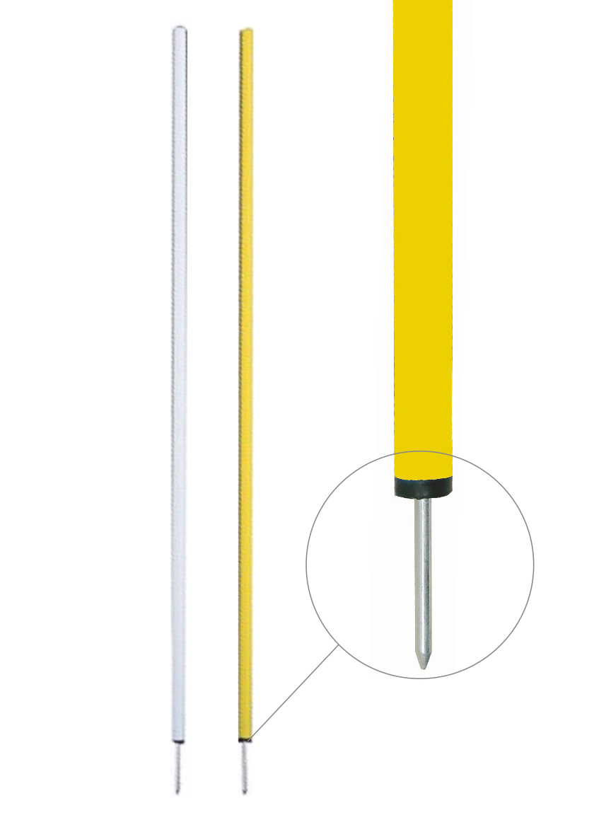 paletto slalom pvc con puntale rinforzato zincato altezza 170 cm diametro 3,2 cm