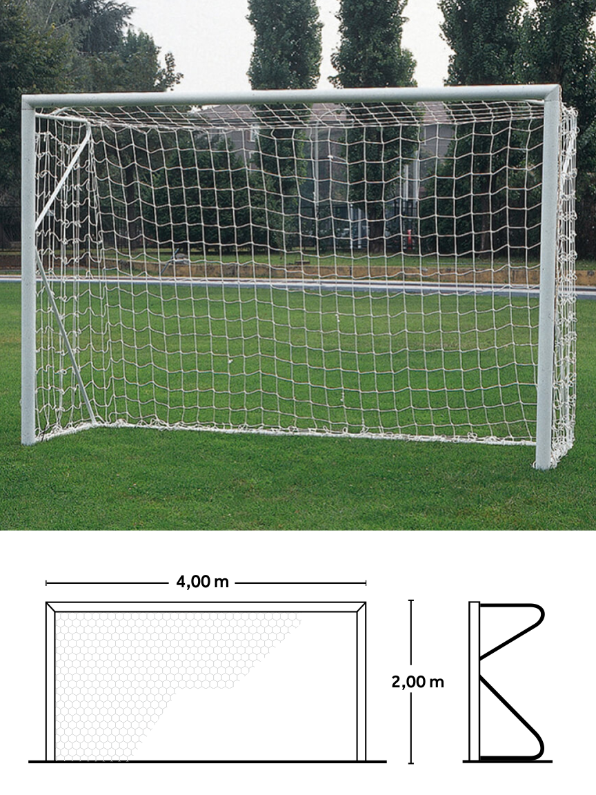 porte calcio ridotto 4x2 tubo acciao 80 mm
