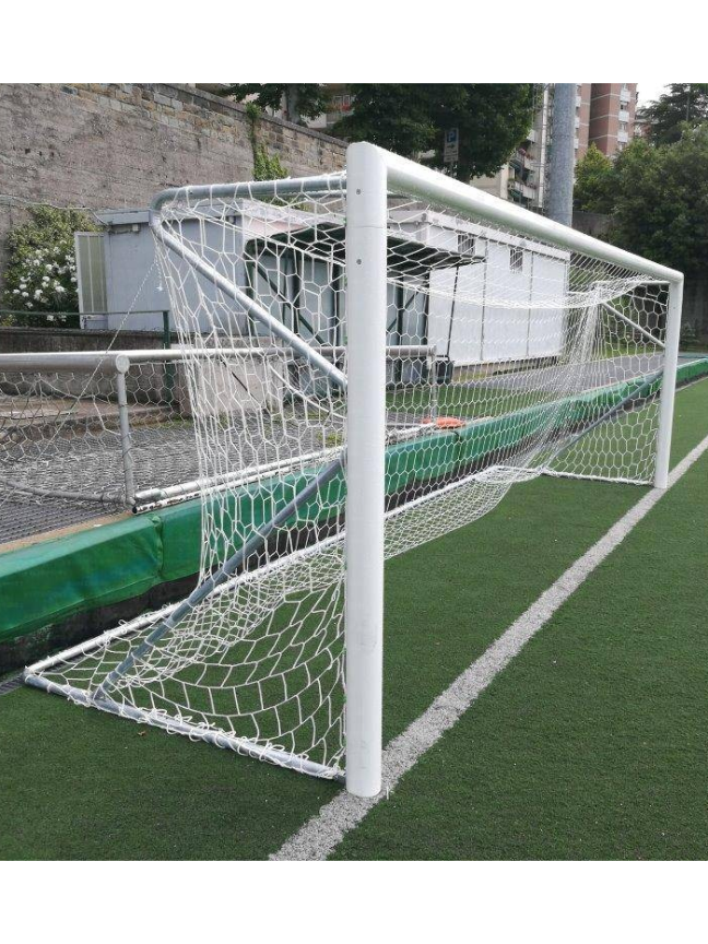 rete calcio modello esagonale extra 7x2 6 mm colore bianco montata