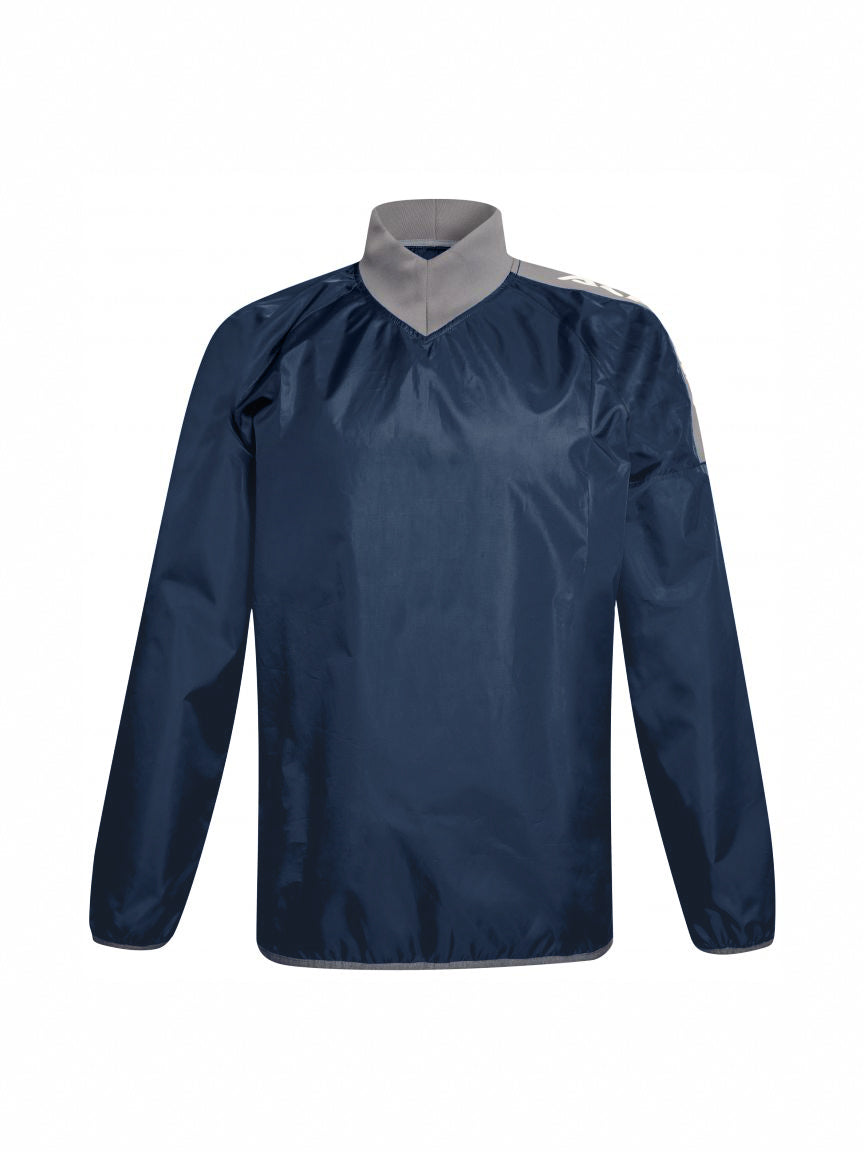 Acerbis giacca antipioggia di colore blu navy e collo elasticizzato colore grigio