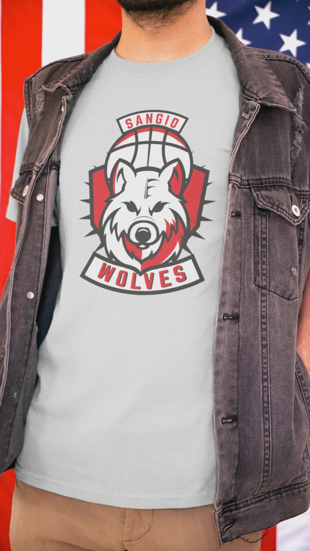 t-shirt personalizzata Sangio Wolvass Basketball