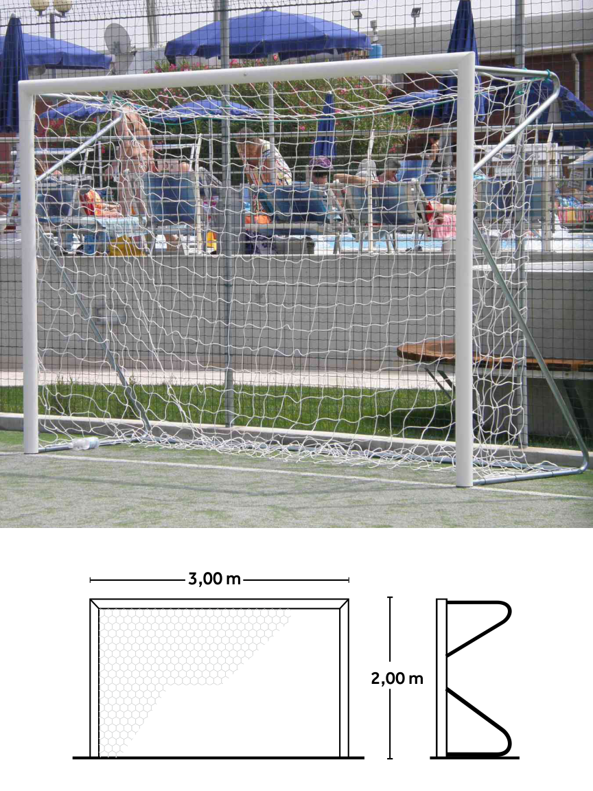 porta calcetto mobili 3x2 acciao tubo Ø 80 mm 