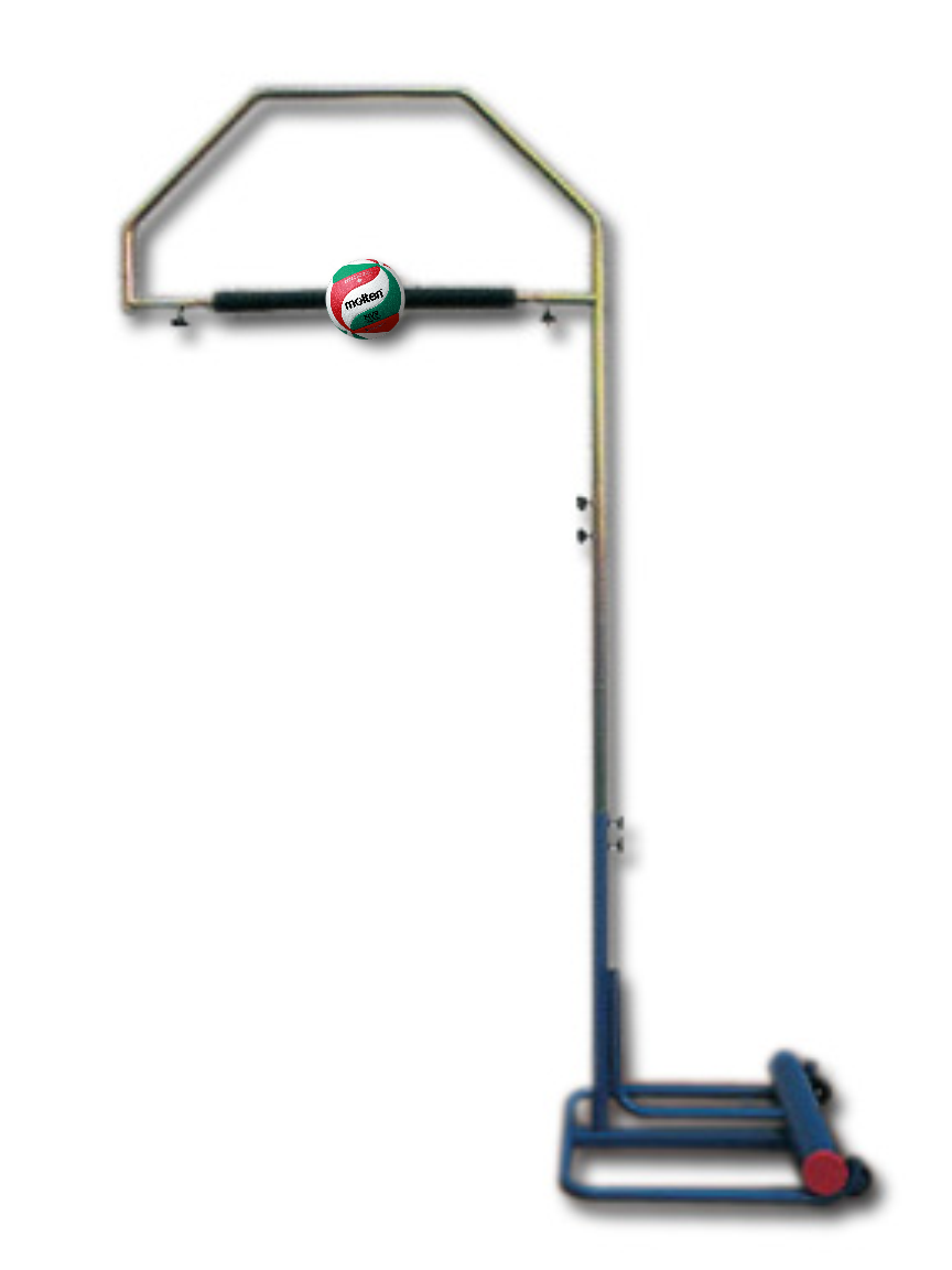 Spike con ganasce per pallone pallavolo montato su basamento