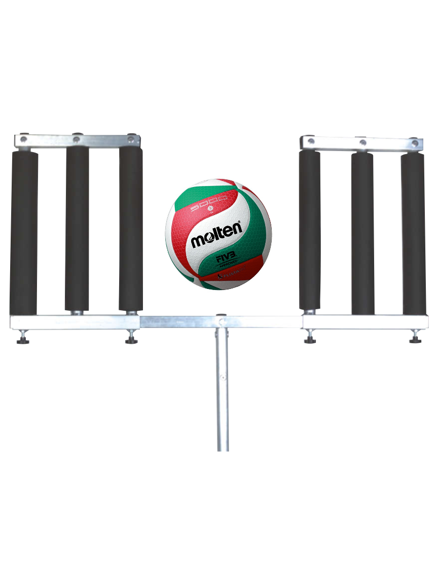 Simulatore di muro pallavolo portatile in lega leggera completo di protezioni imbottite