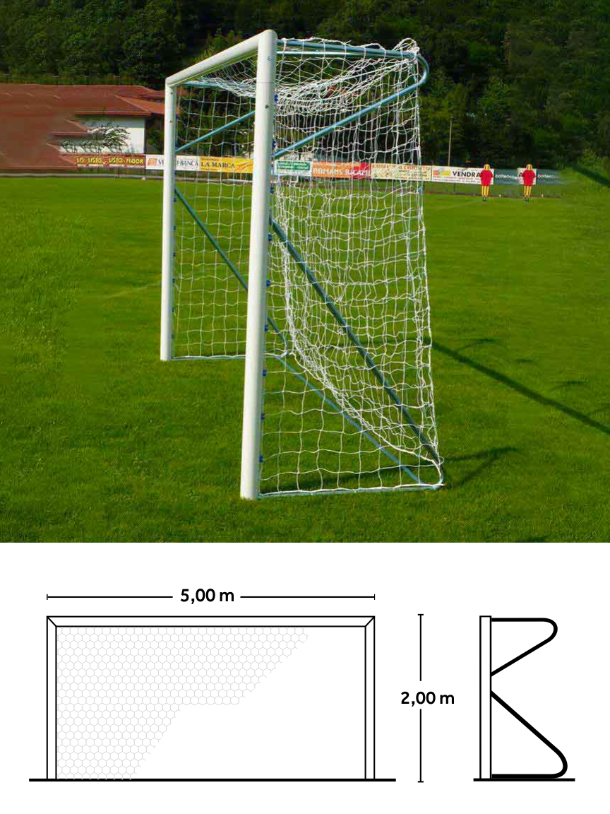 porte calcio ridotte 5x2 fissa