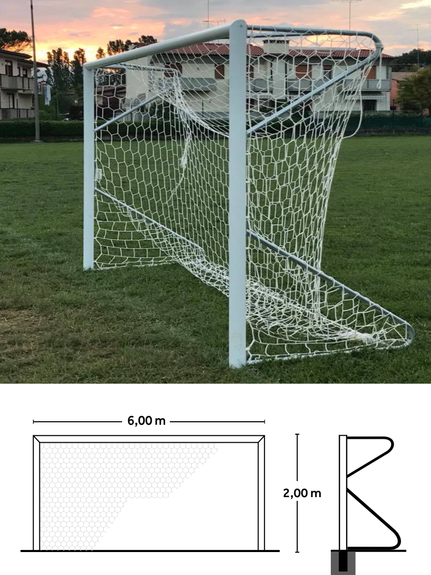coppia porte calcio 6x2 mt fissa