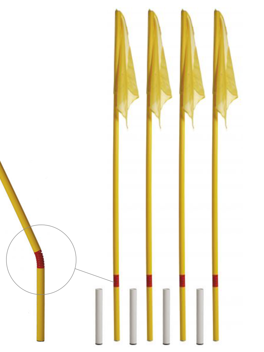 kit calcio d'angolo snodato con bossole da interrare
