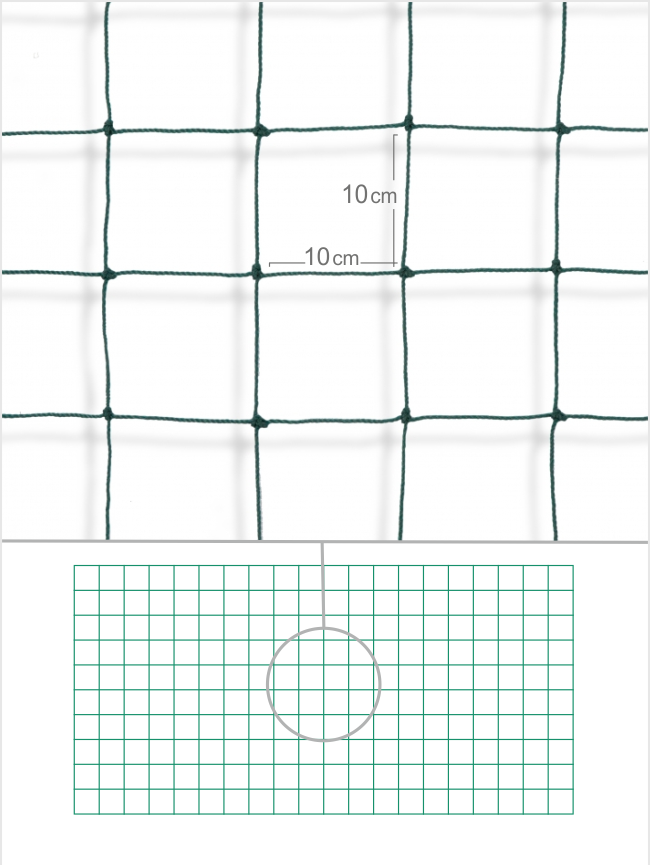 rete recinzione campi sportivi maglia 10x10 cm