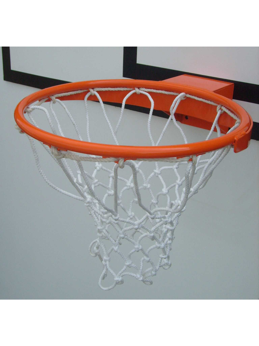 Canestro in acciaio verniciato, cerchio di tondo pieno, con piastra di rinforzo, ultra resistente, a norma UNI EN 1270