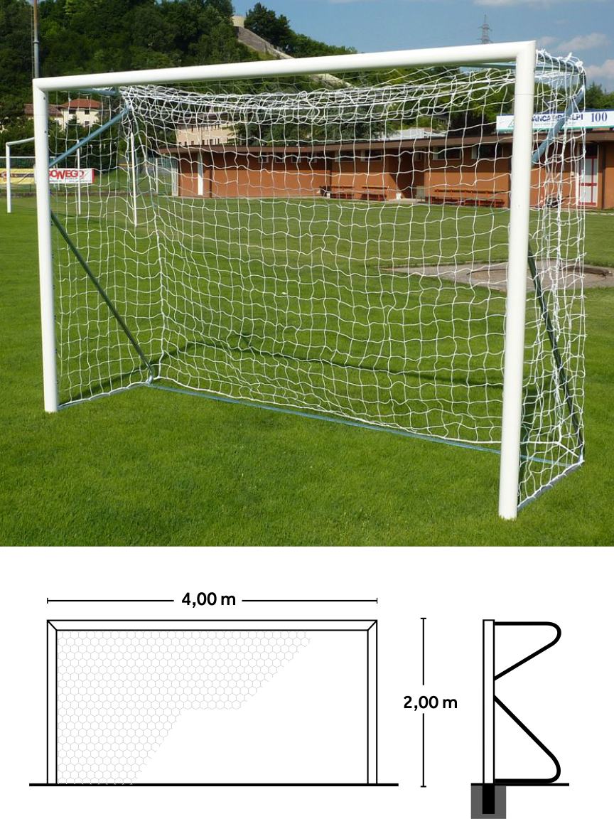 porte calcio ridotte fisse 4x2 acciaio